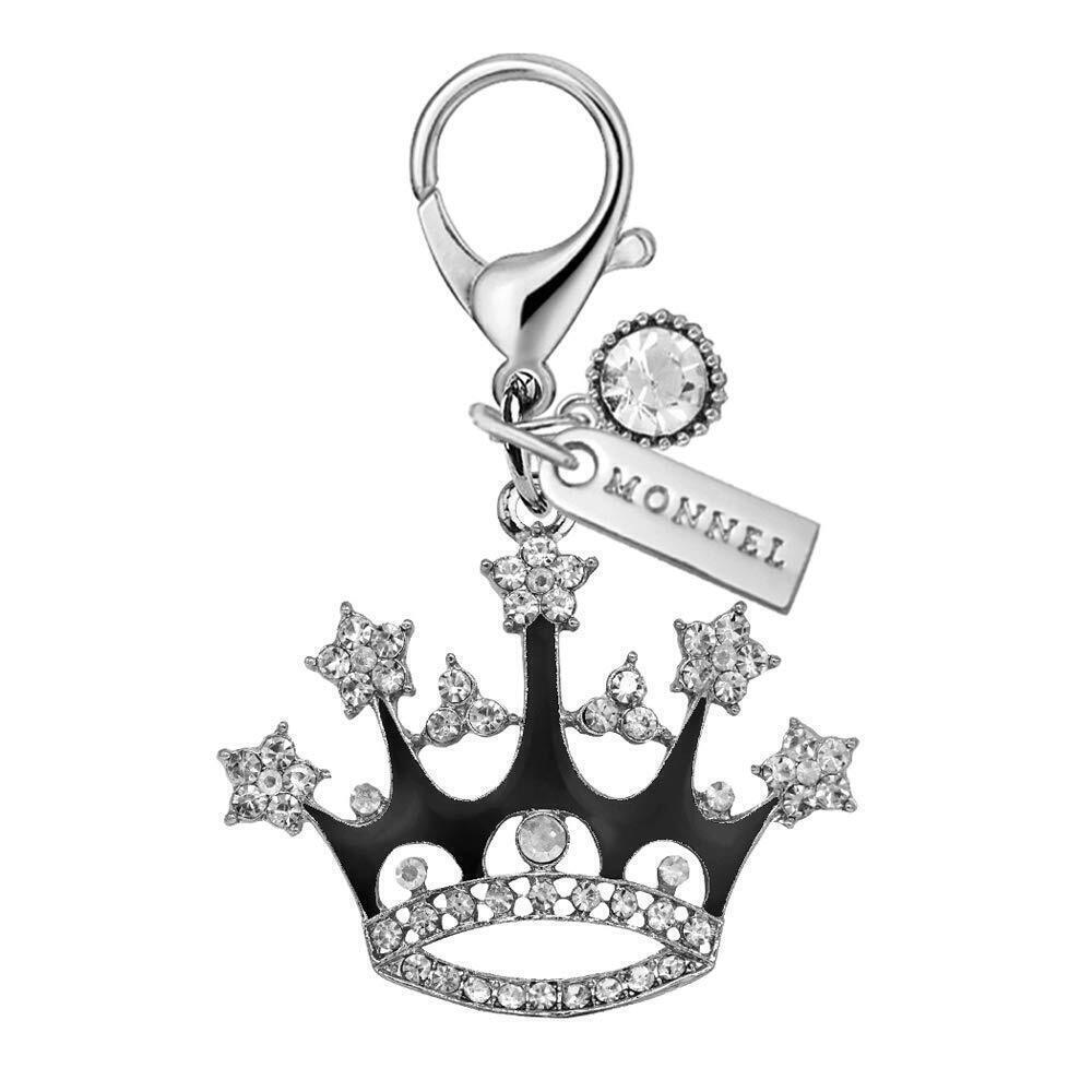 2413 MC145 Adorable Crystal Queen Crown Lobster Clasp Charm Pendant